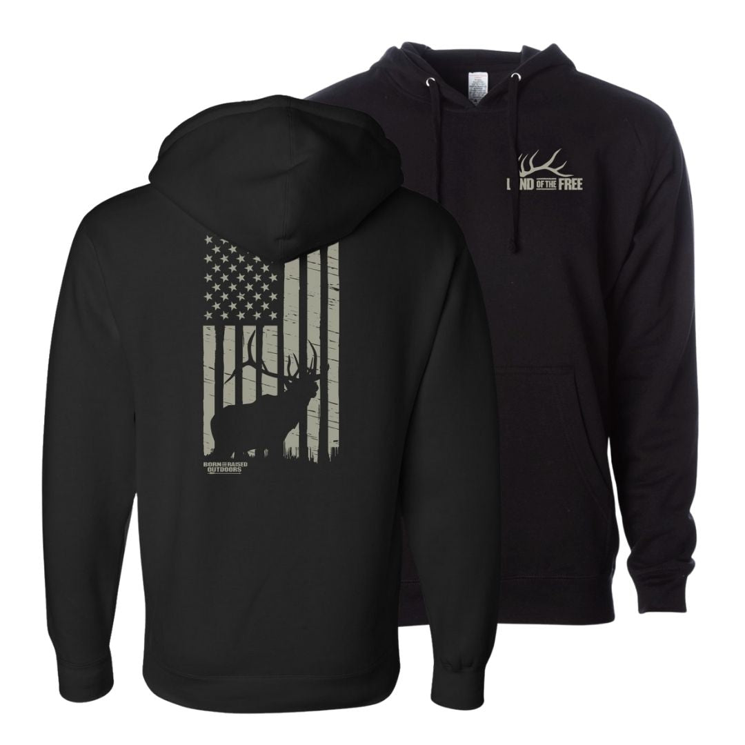 さらに100円引き◆MAHAGRID◆FLAG HOODIE Vertical Flag Hoodie - Black - Born and Raised Outdoors