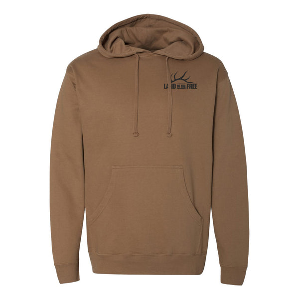 Vertical Flag Hoodie - Saddle - Born and Raised Outdoors