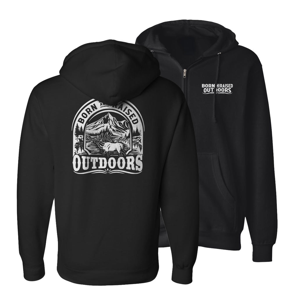 Vintage Zip Hoodie - Born and Raised Outdoors