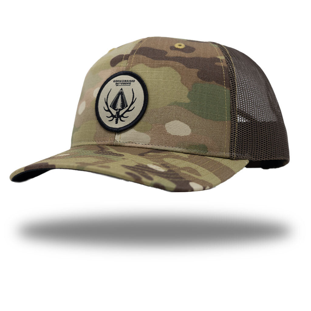 Broadhead Woven Tan Camo Mesh Snapback - Born and Raised Outdoors Broadhead Woven Tan Camo Mesh Snapback - Born and Raised Outdoors
