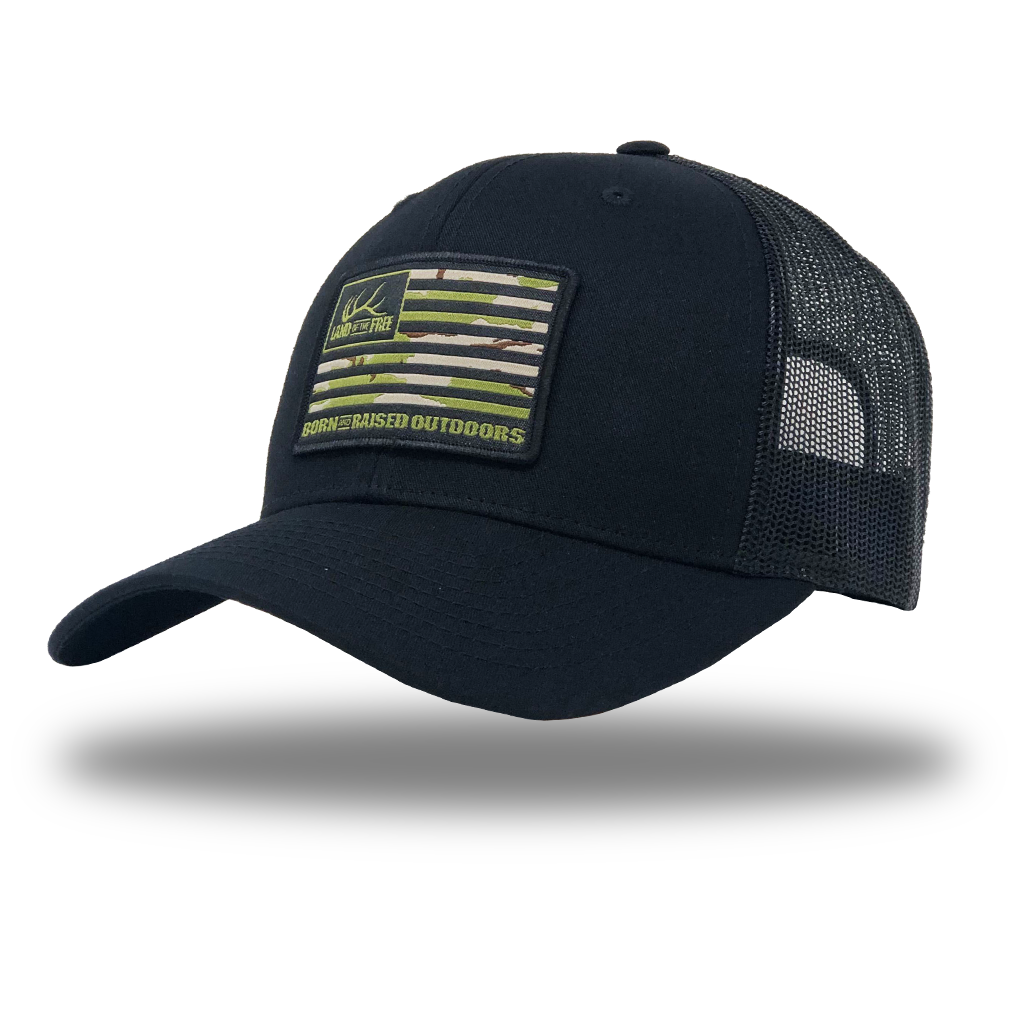 Black camo hat with hot sale flag